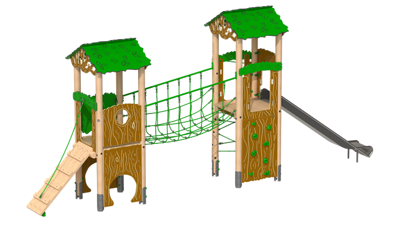 Technical render of a Buzzard Play Tower